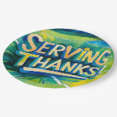 テニスラケットとボールでパーティーありがとう ペーパープレート (アングル)