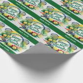 テニスラケットとボールでパーティーありがとう ラッピングペーパー (角)