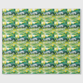 テニスラケットとボールでパーティーありがとう ラッピングペーパー (フラット)