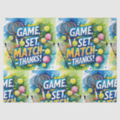 テニスラケットとボールでパーティーありがとう 薄葉紙 (正面)