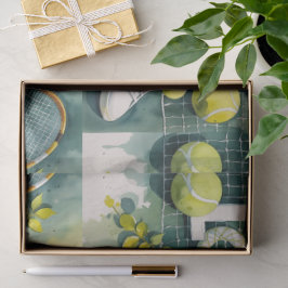 テニスラケットとボールでパーティーありがとう 薄葉紙