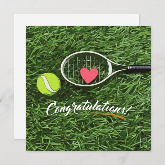 テニスラケットとボールに愛を込めておめでとう (正面/裏面)