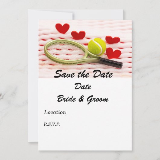 テニスラケットとボールに愛を 招待状 (正面)