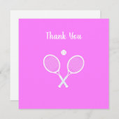 テニスラケットとボールアクティブピンク サンキューカード (正面/裏面)