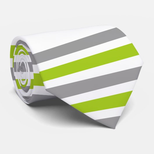 テニスラケットとボールグリーンとグレーのストライプ ネクタイ (ロール)