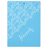 テニスラケットとボールスカイブ淡い色のルー クリップボード (裏面)