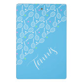 テニスラケットとボールスカイブ淡い色のルー ミニクリップボード (裏面)