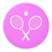 テニスラケットとボールパーティーピンク セラミックノブ (正面)