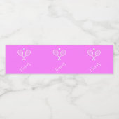 テニスラケットとボールピンク ペットボトルラベル (シングルラベル)