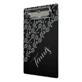 テニスラケットとボールブラック ミニクリップボード (アングル2)