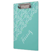 テニスラケットとボールミントグリーン クリップボード (左)