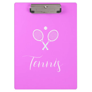 テニスラケットとボール深いピンク クリップボード