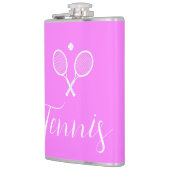 テニスラケットとボール深いピンク フラスク (左)