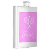 テニスラケットとボール深いピンク フラスク (右)