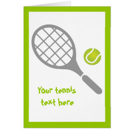 テニスラケットとボール縦型グリーティングカード