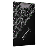 テニスラケットとボール ブラック クリップボード (右)