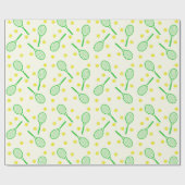 テニスラケットとボール ラッピングペーパー (フラット)