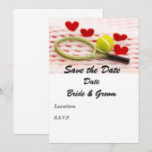 テニスラケットとボール 愛を込めて 招待状 (正面/裏面)