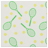テニスラケットとボール-緑と黄色 ファブリック (クローズアップ)