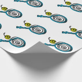 テニスラケットのデザインの包装紙 ラッピングペーパー (角)