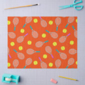 テニスラケットのボールパターンのパーティー組織をテーマにした 薄葉紙 (クラフト)