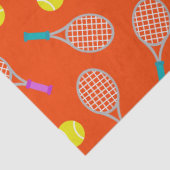 テニスラケットのボールパターンのパーティー組織をテーマにした 薄葉紙 (詳細)