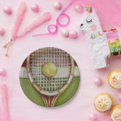 テニスラケットのボール乗りコート ペーパープレート (パーティー)