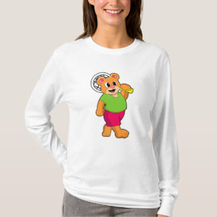テニスラケットを持つテニスのクマ Tシャツ
