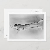 テニスラケットを振る女性 ポストカード (正面/裏面)