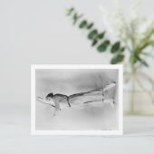 テニスラケットを振る女性 ポストカード (スタンド正面)