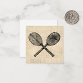 テニスラケットアンティークテニスラケットスクリプト紙 ノートカード (正面/裏面インサイチュ)