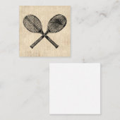 テニスラケットアンティークテニスラケットスクリプト紙 ノートカード (正面/裏面)