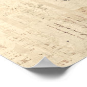 テニスラケットアンティークテニスラケットスクリプト紙 ポスター (角)