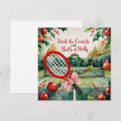テニスラケットクリスマスをテーマにした シーズンカード (正面/裏面)