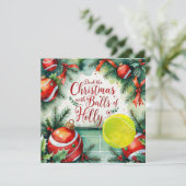 テニスラケットクリスマスをテーマにした シーズンカード (スタンド正面)