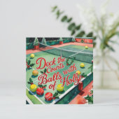 テニスラケットクリスマスをテーマにした シーズンカード (スタンド正面)