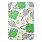テニスラケットグリーンバッグ バスマット (正面縦)