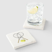 テニスラケットスポーツデザイン ストーンコースター (横)