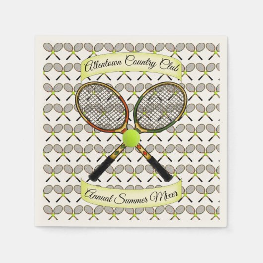 テニスラケットナプキン スタンダードカクテルナプキン (正面)