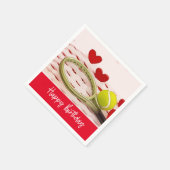 テニスラケットハッピーバースデーwith LOVE スタンダードカクテルナプキン (角)