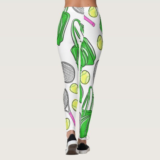 テニスラケットバッグボール名門私立校風の レギンス (裏面)