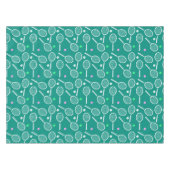 テニスラケットパターングリーン テーブルクロス (正面(横))