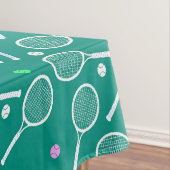 テニスラケットパターングリーン テーブルクロス (インサイチュ)