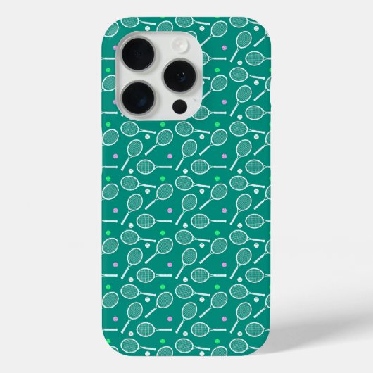 テニスラケットパターングリーン Case-Mate iPhoneケース (裏面)
