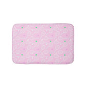 テニスラケットパターンパステルピンク バスマット (正面)