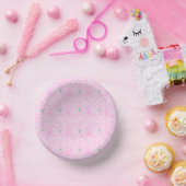 テニスラケットパターンパステルピンク ペーパーボウル (パーティー)