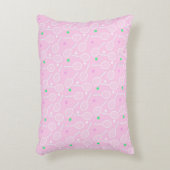 テニスラケットパターンピンク アクセントクッション (正面(垂直))