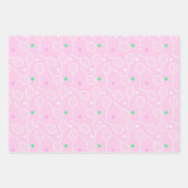 テニスラケットパターンピンク ラッピングペーパーシート (正面3)