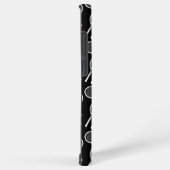 テニスラケットパターンブラック SAMSUNG GALAXYケース (右側面)