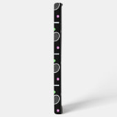 テニスラケットパターンブラック SAMSUNG GALAXYケース (左側面)